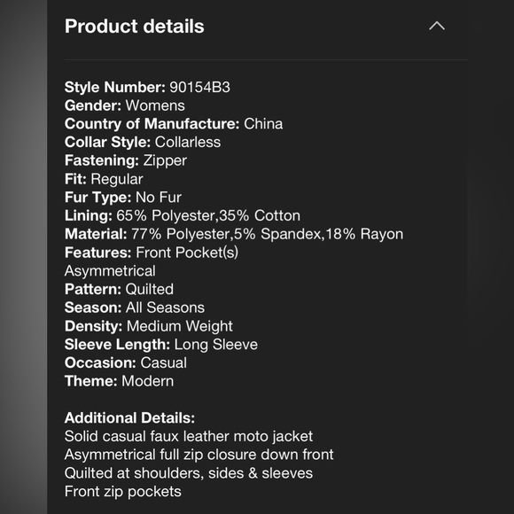 NWOT Bar III Quilted Black Leather Jacket - Picture 12 of 12